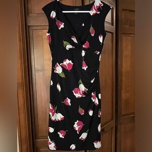 Ann Taylor Factory Floral Stretchy Business Casual Dress